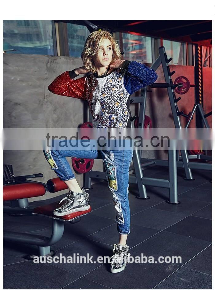 new style personalized women ripped vogue jeans customzied