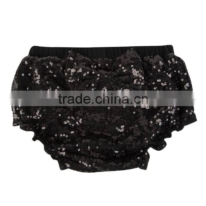 Wholesale Girls Sequin Shorts Newborn Baby Sequin Bloomers With Butterfly Knot