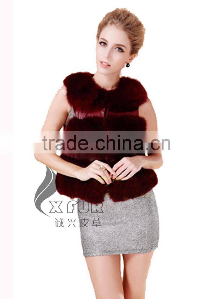 CX-G-B-115C European Fashion Genuine Fox Fur Vest