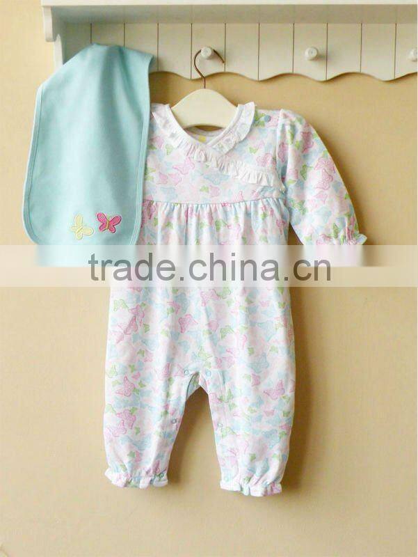 MOM AND BAB 100%cotton embroidery baby romper baby clothes set