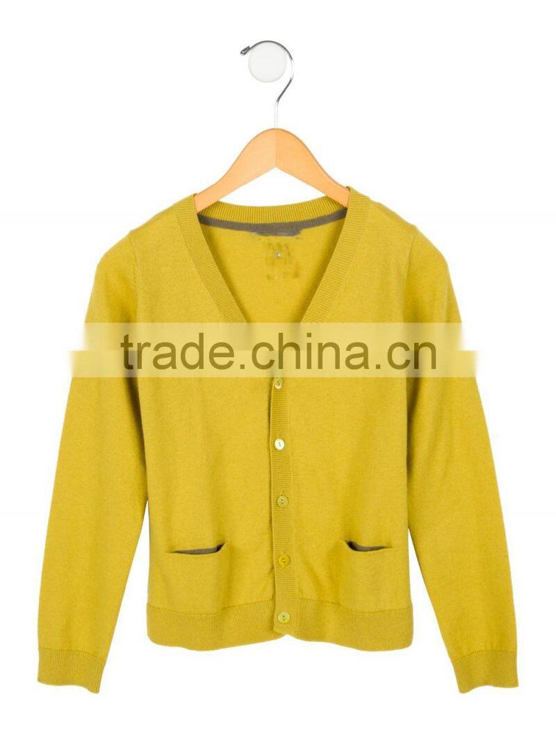 Kids casual long sleeves cashmere Boy's V neck cardigan sweater
