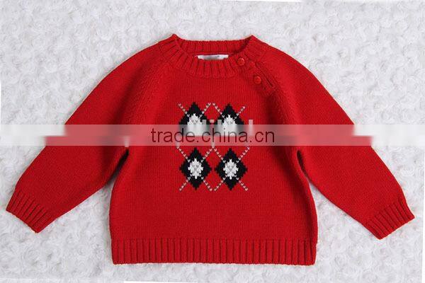 Argyle design baby boys candy color winter pullover