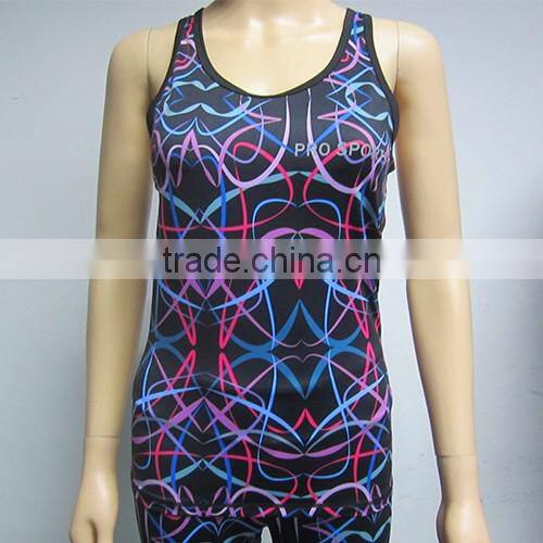 Cheap Wholesale Women Sublimation Printed Colorful Exercise Sports Jogging Wear Yoga Suit