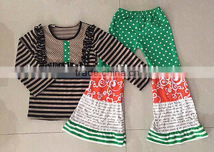 wholesale Happy fall Halloween boutique sets baby girls outfit wholesale boutique outfit orange dress ruffle pant remake outfits
