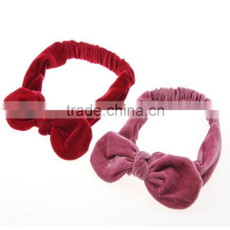 Cute Velvet Headbands Knot Ear Bow Turban