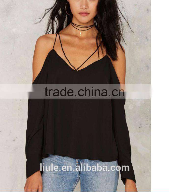High Quality Stylish Summer Cold Shoulder Tops For Women 2016