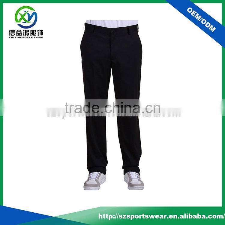 Hot sale black color breathable quick dry fit mens golf long pants