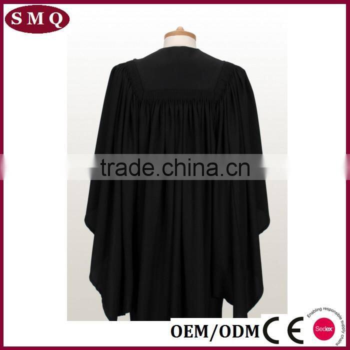 China Factory Custom graduation ceremony dresses black master graduation gown