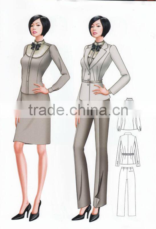 Ladies Suit With Skirt, High Quality Ladies Suit,Ladies Suit