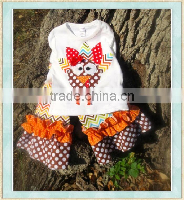 ibear baby girls clothing set boutique thanksgiving hotsale china yiwu girls clothing sets ruffle wonder kids clothing sets