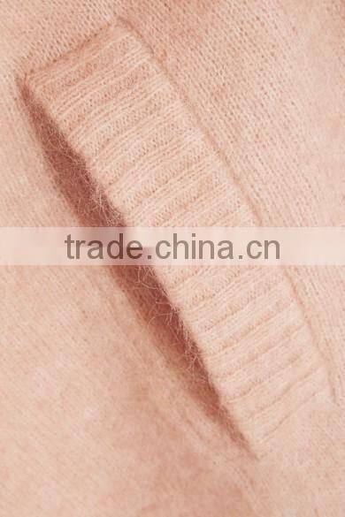 Long Version Women Wearing Knitted Cardigan with Ribbed Cuffs and Hem with Multi Colors Options