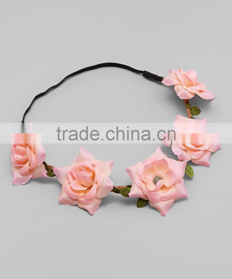 Newest Style Light Pink Ombre Roses Flower Headband For Girl Baby Girl Crown Headband Children Accessories A-NP-HA905-210