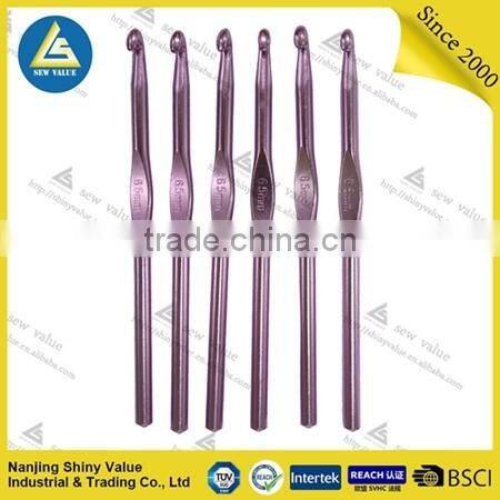 Custom type individual packaging anodized colored aluminium crochet hook