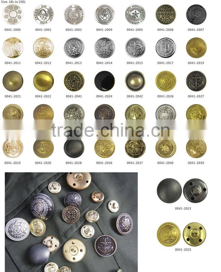 Western Europe hot sale plating gold crown buttons for brown leather buttons
