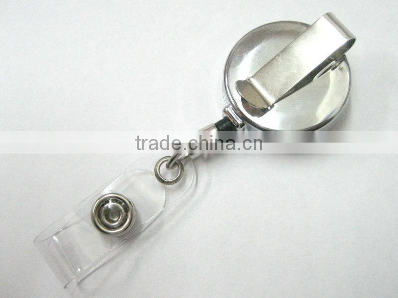 Cool Ruthless style silver retractable ID badge reel