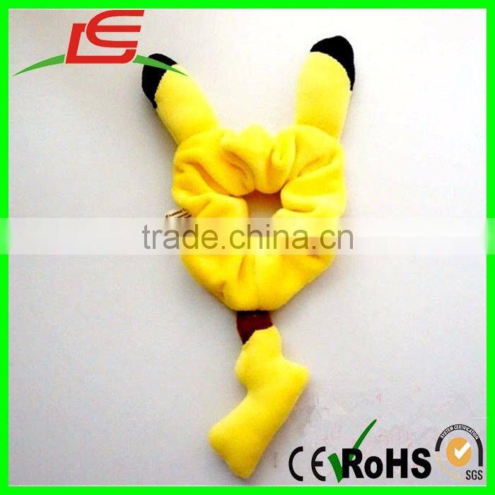 Anime Hair Band Pokemon Pikachu Plush Elastic Hair Ties Ring Ponytail