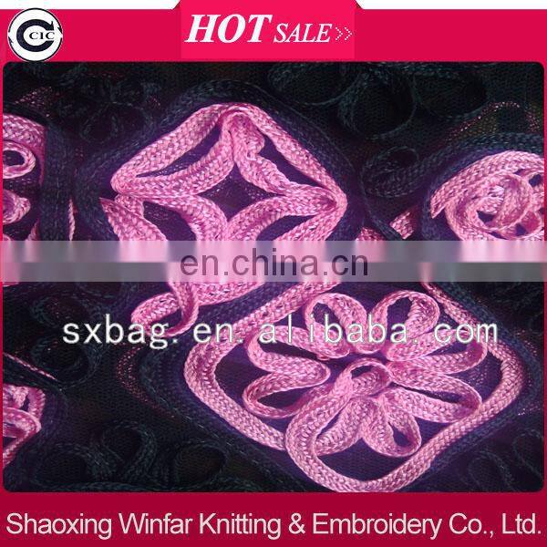 ribbon embroidery designs flowers rose fabric for Lady Dress Garment