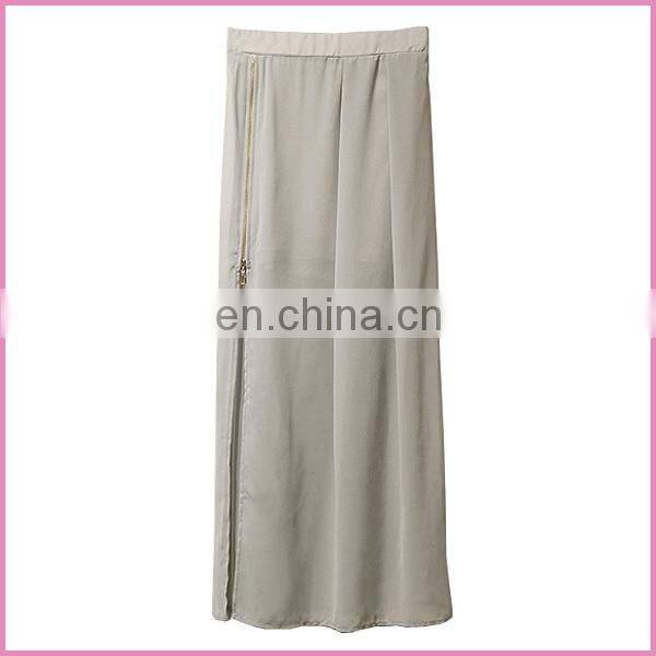 summer thin chiffon long wrap skirt sexy side zipper design skirt