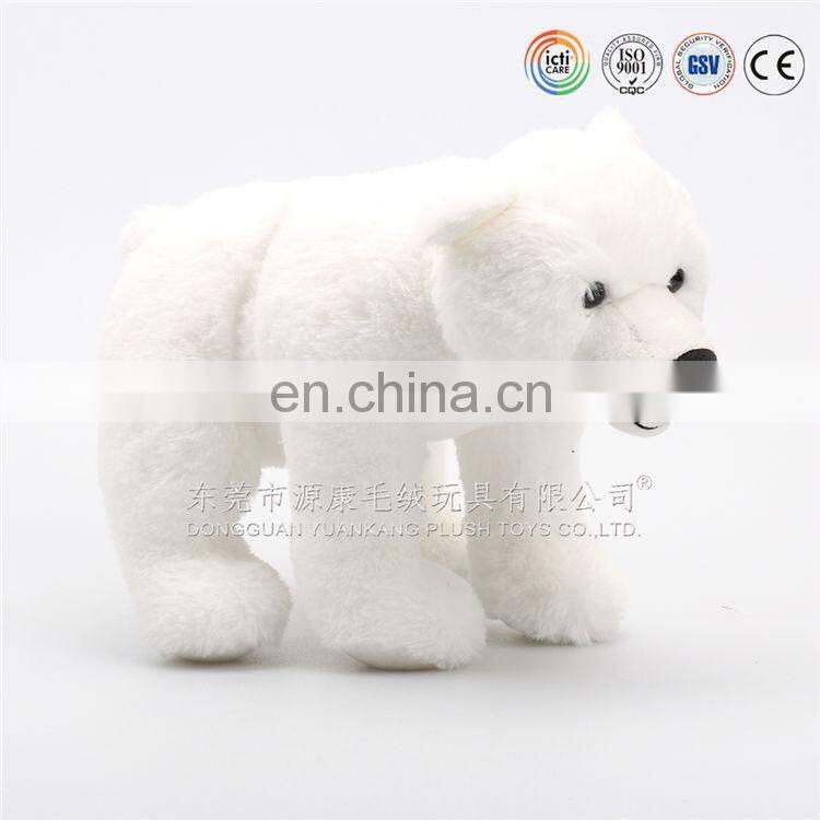 OEM/ Custom design super soft Velboa material stuffed white polar bear with scarf