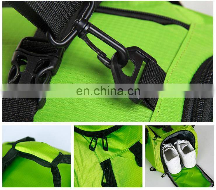Custom shoulder bag long strap sport bag leisure gym bag turns into backpack