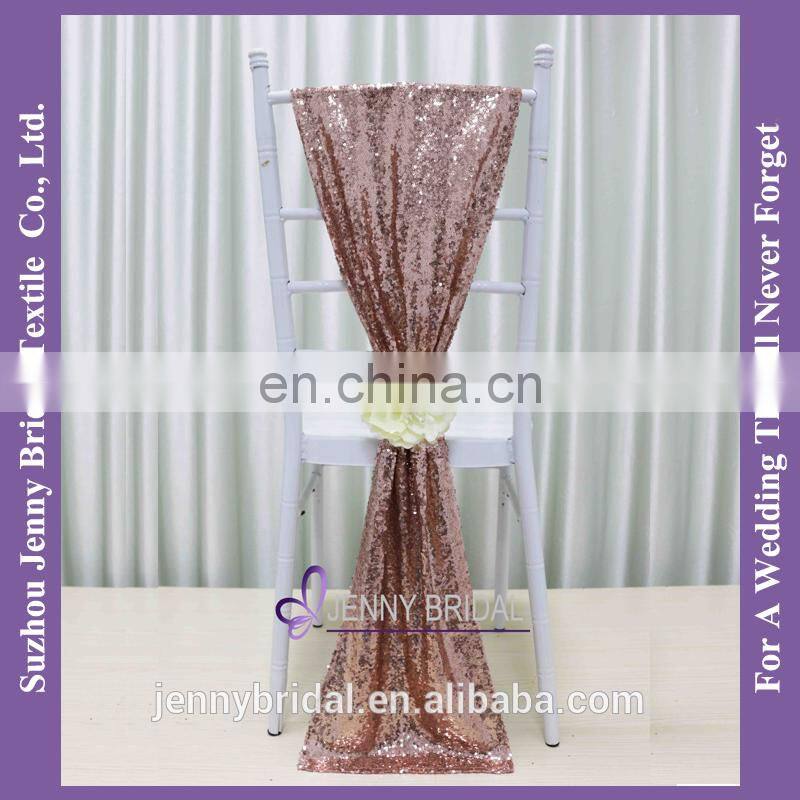 C385#24 pageant and bridal sash rose gold sequin chair cover chair sashes