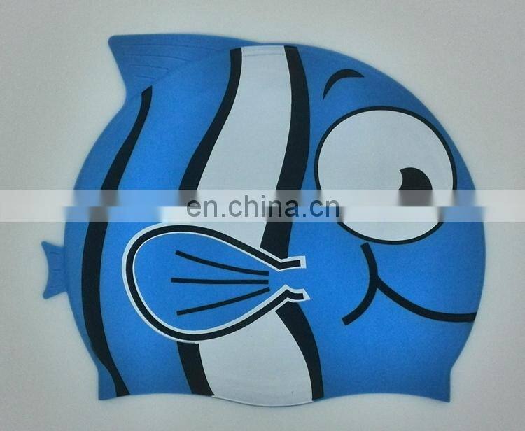 Silicone cartoon swim cap kids