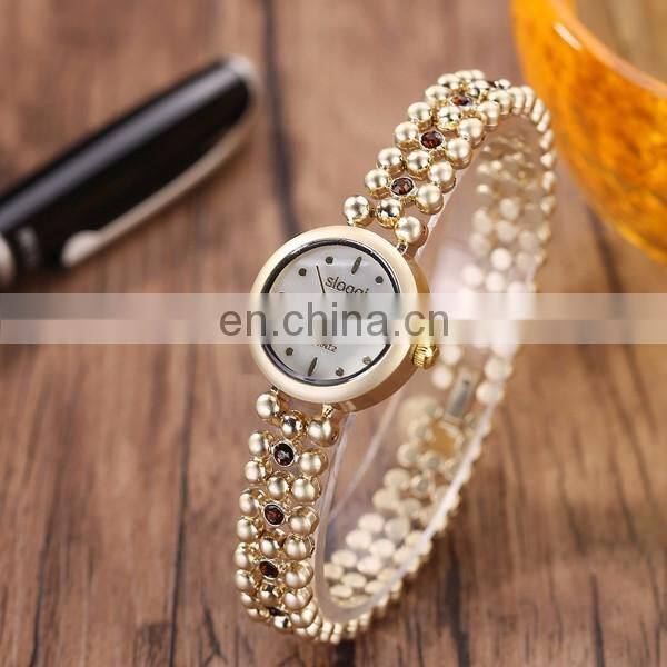Newest style fancy gold watch wrist watch women
