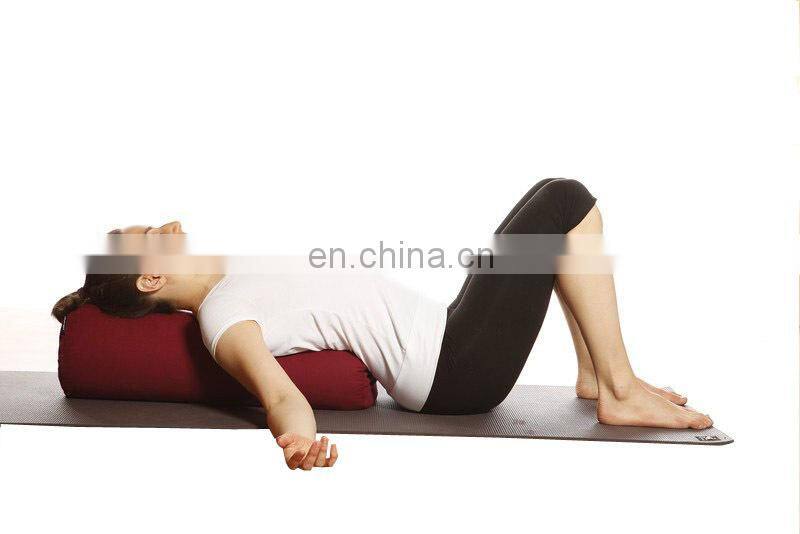 organic cylindrical PU batting buckwheat pp cotton yoga bolster pillow