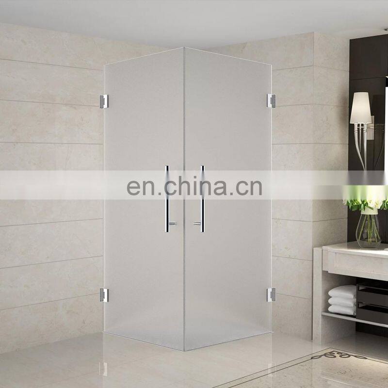 Half frosted shower glass door bathroom contemporary glass door