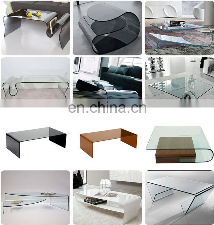China high quality 10mm curved bent glass coffee table prices