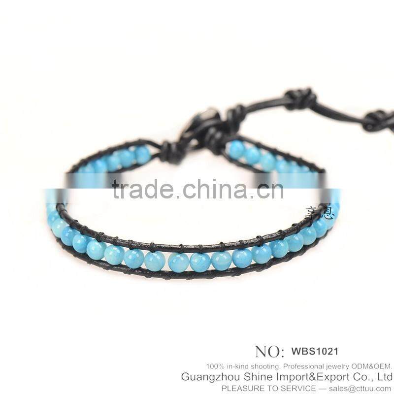 Lake blue miyuki beads bracelet teen boy and girl friendship bracelets XE09-0063