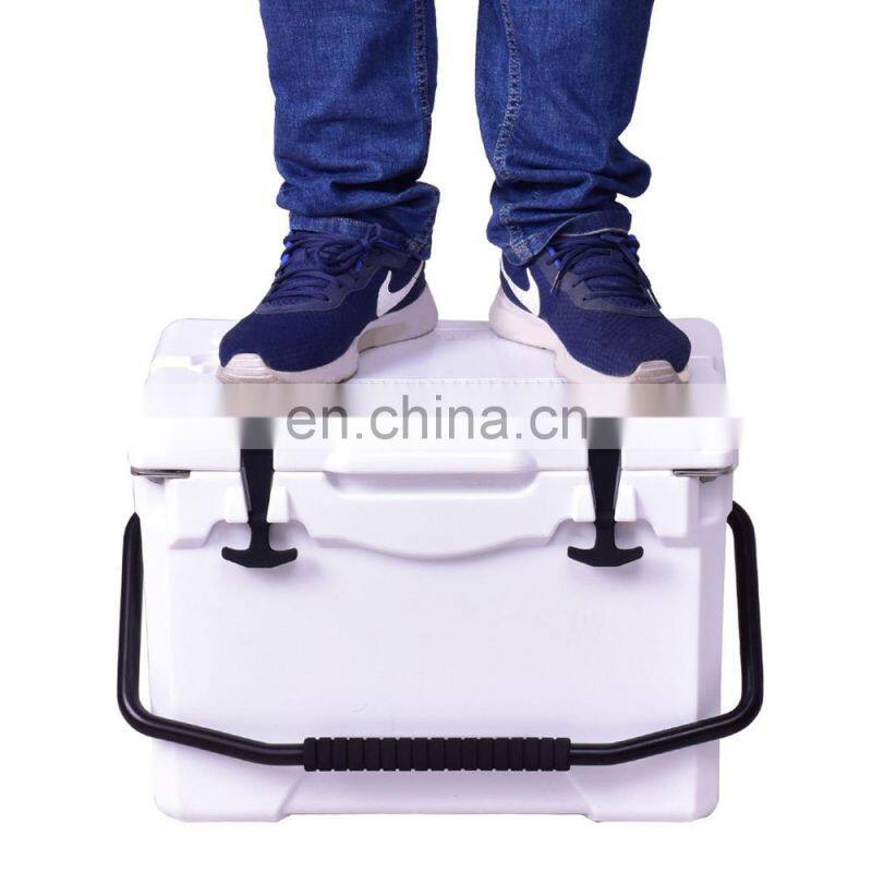 Custom logo 25QT outdoor durable big capacity portable rotational moulding fishing ice cooler box