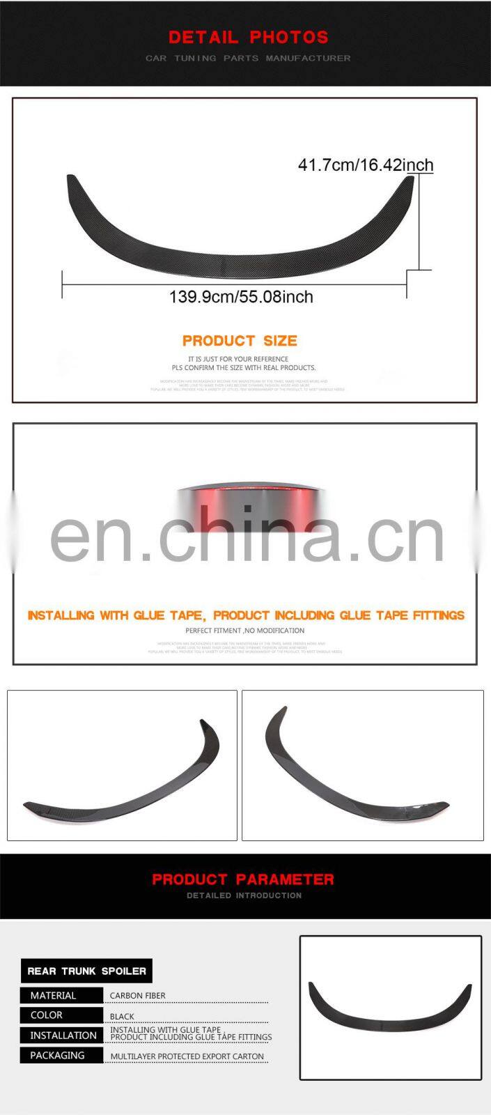 Dry Carbon Fibre G15 M8 Car Trunk Spoiler for BMW 840i F92 M8 Competition Coupe 2-Door 2020 2021