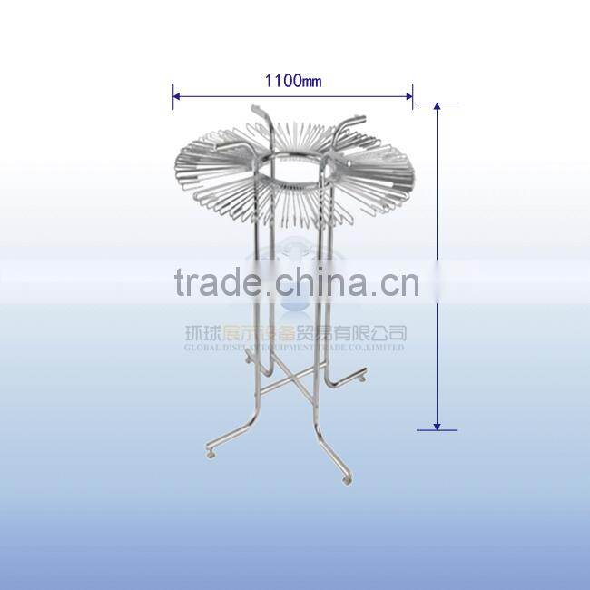 Metal spinning ties display rack with 4 legs