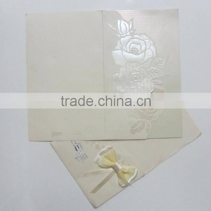 Conventional Type Off White Cheap Wedding Invitation Card