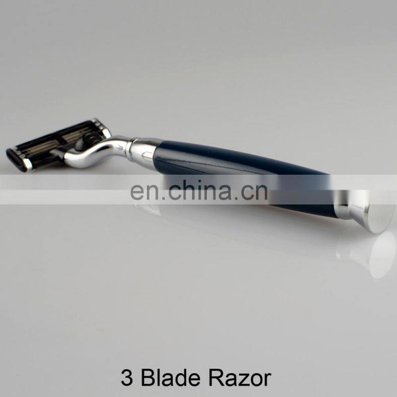 custom deluxe mens 3 blade reusable bamboo safety razor handle