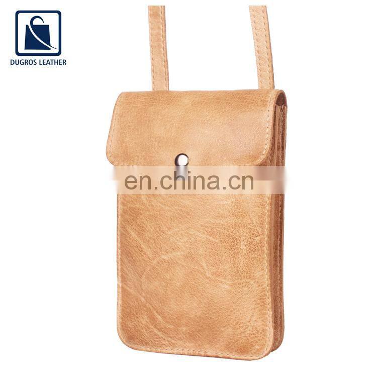 2022 New Arrival Unique Design Anthracite Fitting Swiss Cotton Lining Genuine Leather Phone Bag for Women