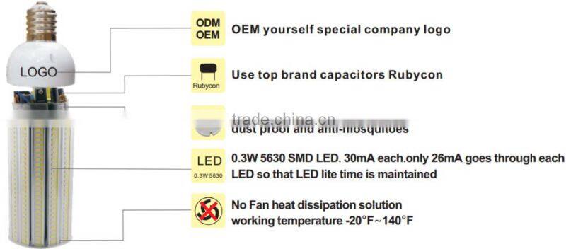 High Quality 40W Led Post Top Light:UL Standard,Sealing Fixture Available,360Degree,Replace105W CFL LED Light,5Years Warranty