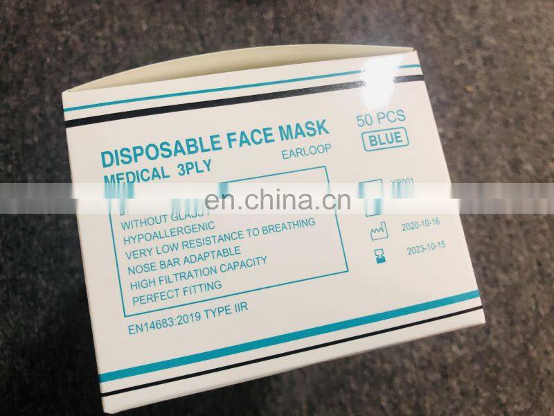 3 Ply Earloop Disposable Surgical Face Mask En 14683 Type IIR