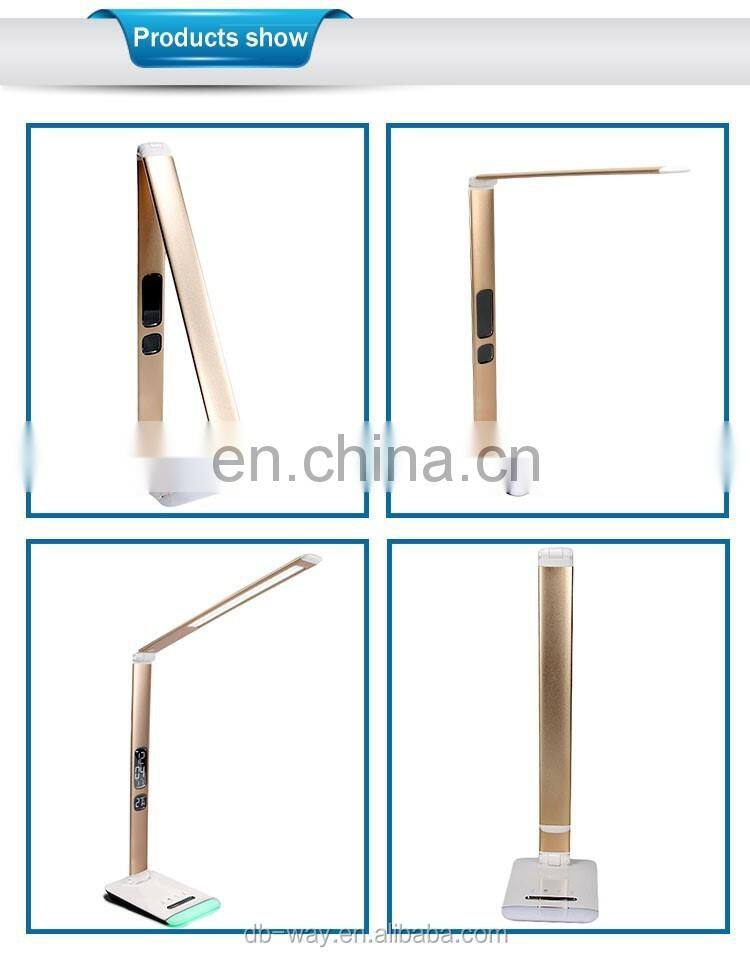 DB-Way Touch Controlled Brightness Table Lamp Living Color Light and Clock Display LED Desk Lamp
