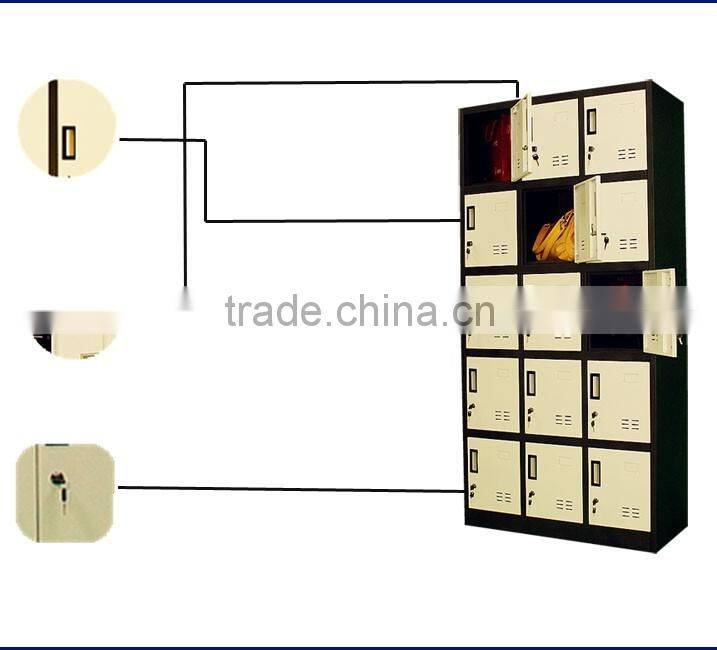 China Locker Manufacturer Supply Special Sale Metal Cabinets 3 Wide 5 Tier Wardrobe Cabinets Shoe Cabinet With Plastic Handle