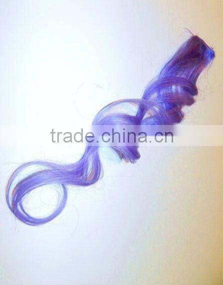 Tie Dye 100% Human Hair Extensions Blue And Purple Color