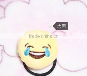 emoji elastic tie hair/emoji Endearing hair bands elastic ribbon for hair ties