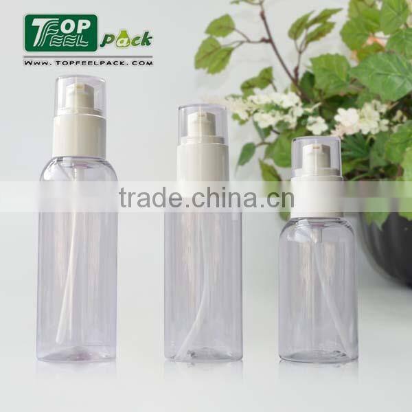 80ml 100ml 120ml Clear Plastic PET Bottle with Pump Spray for Skin Care