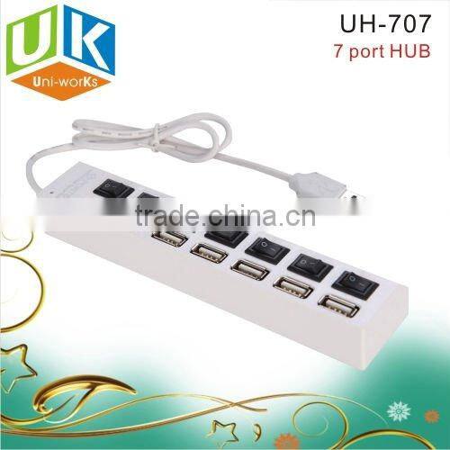 NEW 7 port usb2.0 hub with switchs