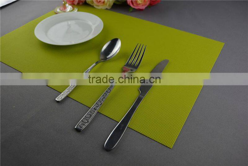 Table decoration PVC gold placemat solid color pure color bright color grass green placemat 45*30cm