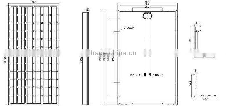 36V monocrystalline solar panel (170W~200W)