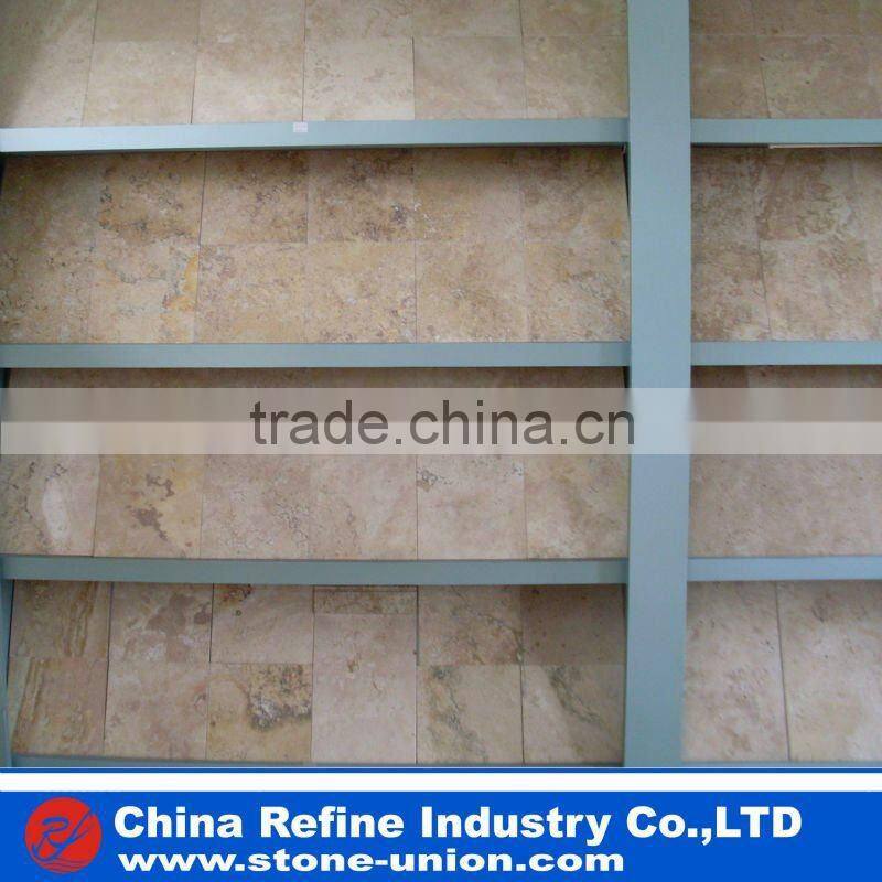 Golden travertine tile