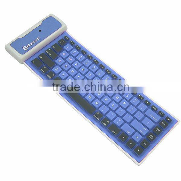 For Apple SAMSUNG Wireless Bluetooth Keyboard Desktop Notebook Portable Waterproof Silica Soft Folding Keyboard