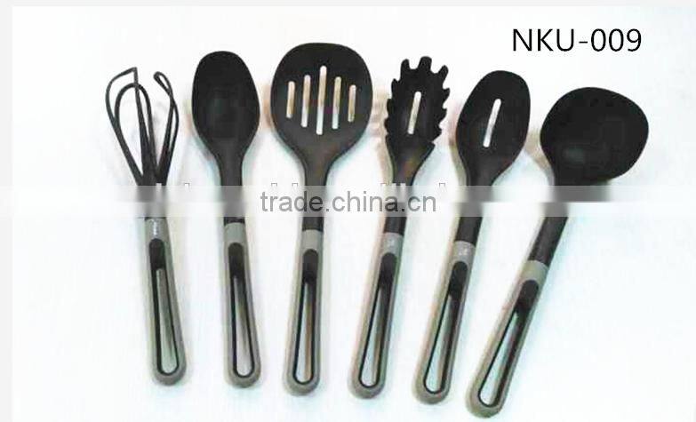 2016 Hot Sale FDA and LFGB Food Grade Colorful 6 pcs Nylon Cooking Utensils Set & silicone kitchen products